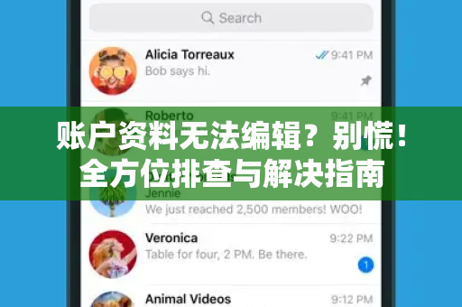 账户资料无法编辑？别慌！全方位排查与解决指南-第1张图片-TG下载-Android版 - Telegram官网